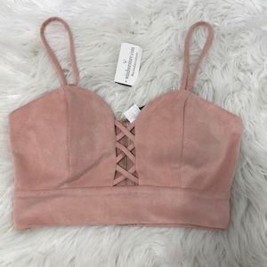 Pink Velvet Crop Top